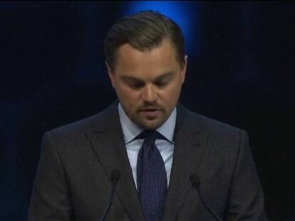 Dicaprio, premiado en Davos por su lucha contra el cambio climático
