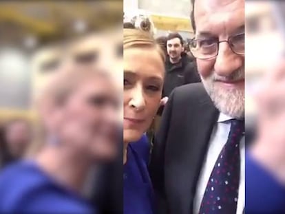 Imatge del primer Periscope protagonitzat per Rajoy.