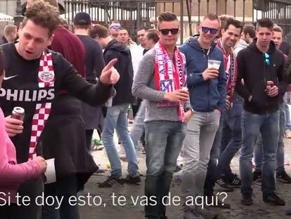 El PSV castigará a los hinchas que humillaron a las mendigas rumanas