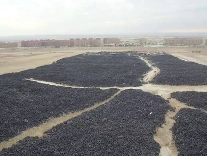 Vista aérea del vertedero de neumáticos de Seseña.