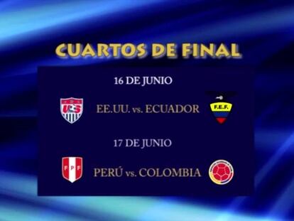 Los primeros partidos serán el EE UU-Ecuador y el Perú-Colombia, el 16 y 17 de junio respectivamente.