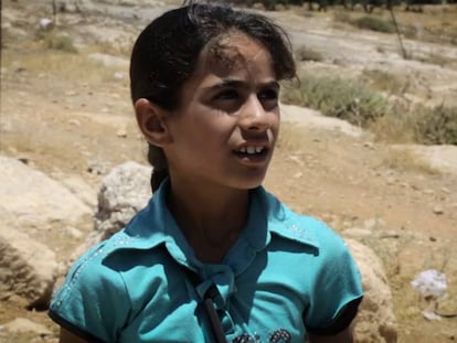 Menina palestina na Cisjordânia.