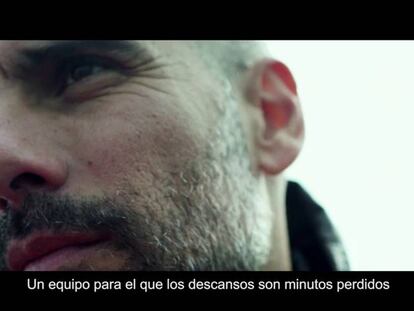 Pep Guardiola, con los refugiados