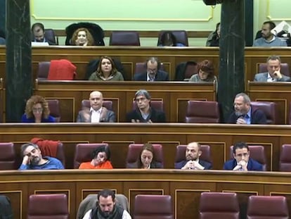 Los dos diputados, durante el pleno del Congreso.