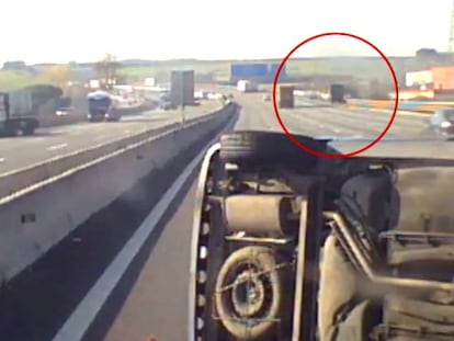 Vídeo del accidente en la AP-7 en Barcelona.