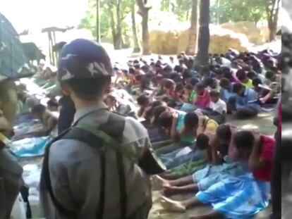 Imágenes del vídeo que muestra las agresiones de las fuerzas de seguridad a los rohingya.