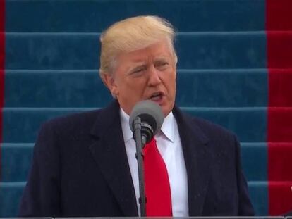 Donald Trump, durante su discurso de toma de posesión.