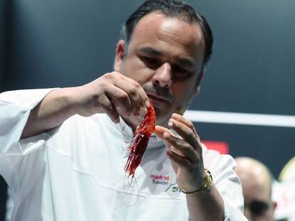 El cocinero Ángel León, en su presentación en la XVII edición de Madrid Fusión.