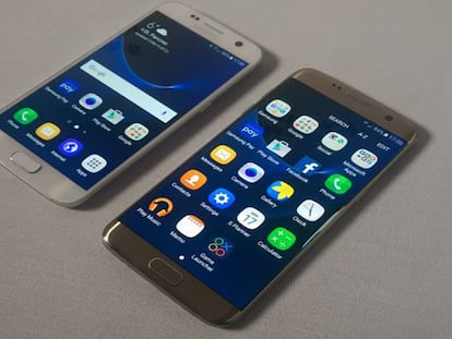 Samsung Galaxy S7 (esquerra) i S7 Edge.