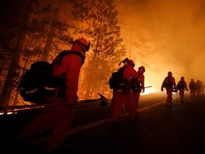 El incendio en el parque nacional de Yosemite.