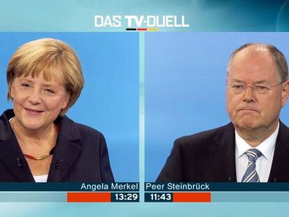 Steinbrück ataca con agresividad a Merkel en un tenso debate electoral