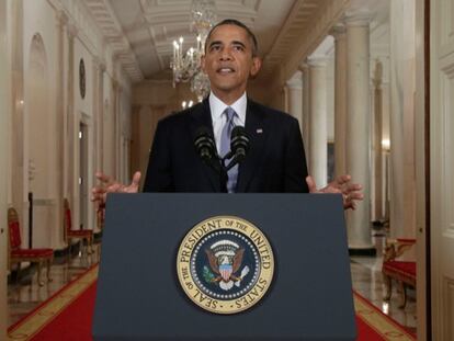 El presidente Obama durante su discurso.