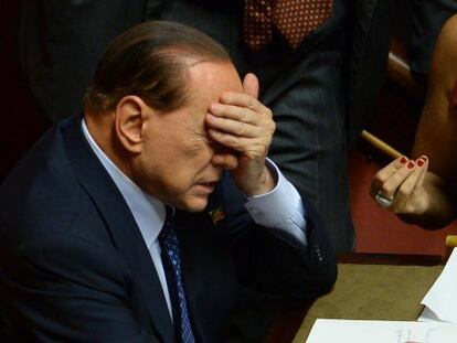 Berlusconi, el 2 de octubre en el senado en Roma.