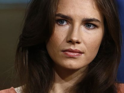 Amanda Knox, este jueves en una entrevista en la NBC