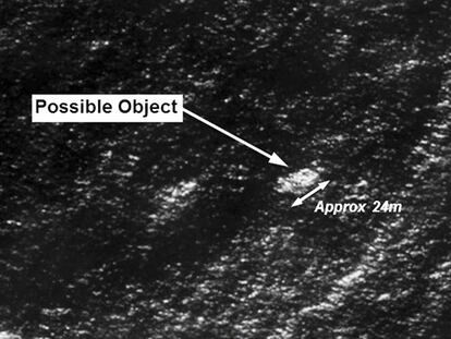 Imagem de satélite dos restos localizados.