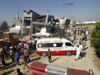 A cena do bombardeio de sexta-feira em Rafah. Vídeo: Atlas