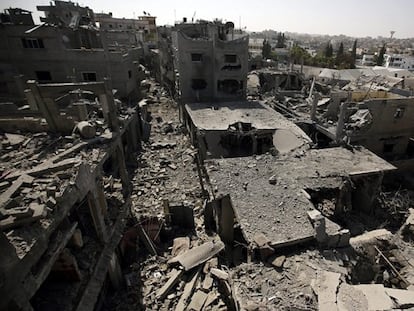 Casas en Beit Hanun destruidas por los bombardeos.