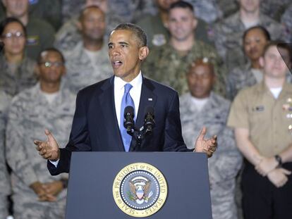 El presidente Obama en la base aérea de Tampa, en Florida.