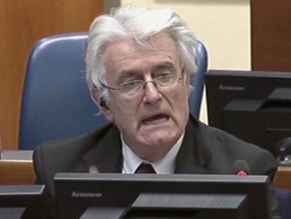 Karadzic, durante su alegato final.