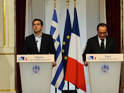 Alexis Tsipras y François Hollande, en el Elíseo.
