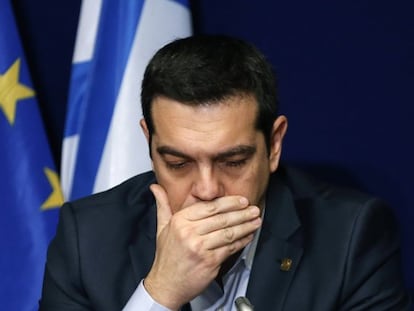Tsipras, en la rueda de prensa al término del Consejo Europeo.