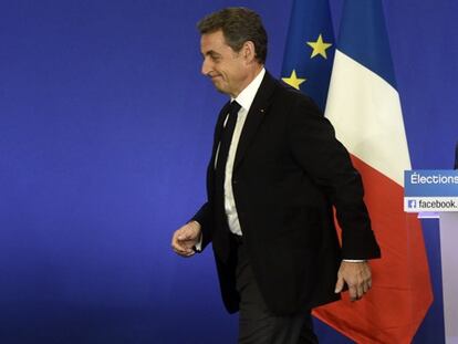 Nicolás Sarkozy tras conocer los resultados de las departamentales francesas.