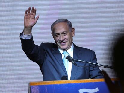 Benjamin Netanyahu, el pasado día 18 tras ganar las elecciones.