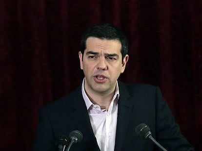 El primer ministro griego, Alexis Tsipras, este jueves en Atenas.