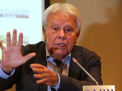 Felipe González, este jueves en Madrid.