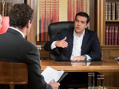 El Presidente de Grecia durante un momento de la entrevista