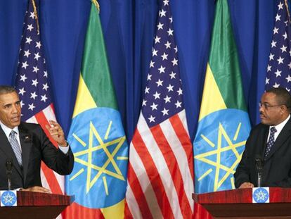 Obama, en rueda de prensa con el primer ministro etíope.