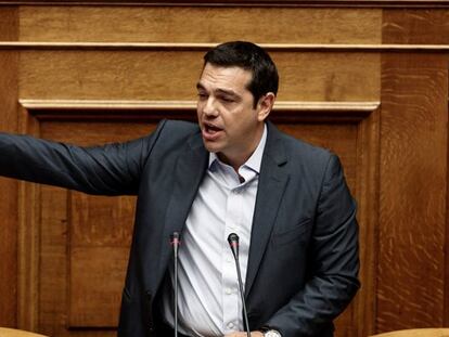 El presidente de Grecia durante la votación