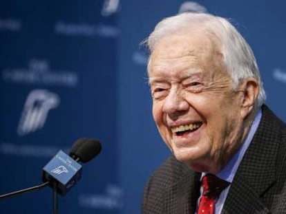 Jimmy Carter, na coletiva de imprensa desta quinta-feira.