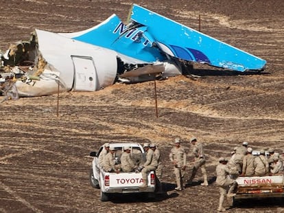 Restos del avión siniestrado.