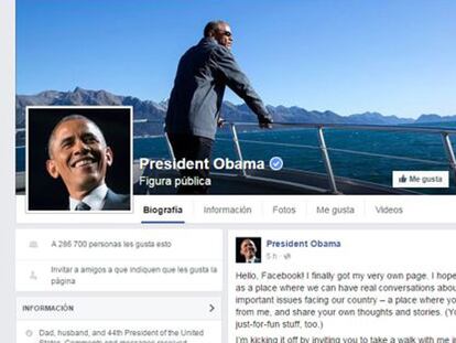 Barack Obama abre página personal en Facebook