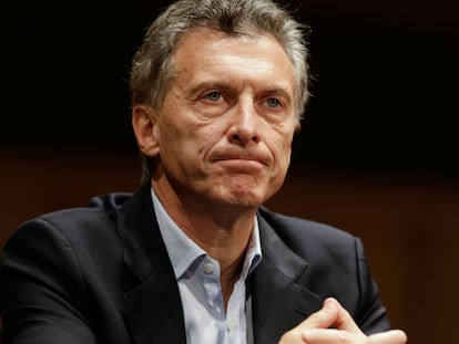 Mauricio Macri nesta segunda-feira, em sua primeira entrevista coletiva como futuro presidente da Argentina.