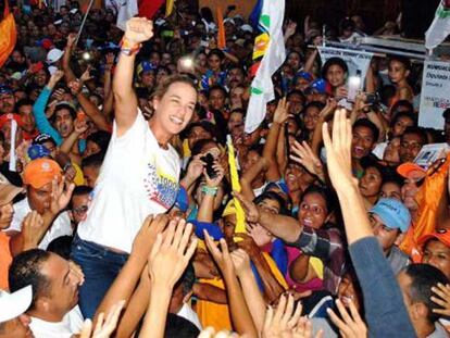 Lilian Tintori, en un acto en Guarico este miércoles.