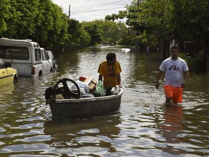 Un barrio inundado en Asunción, la capital paraguaya.