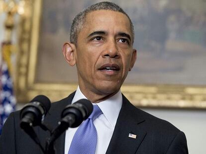 El presidente de Estados Unidos, Barsck Obama, este domingo en Washington.