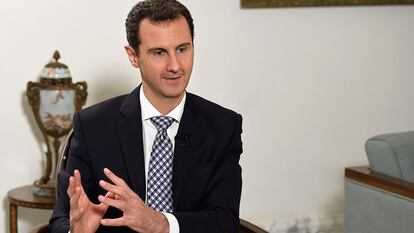 Bashar al-Assad, durante a entrevista neste sábado.