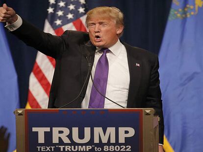 Donald Trump celebra sua vitória em um hotel de Las Vegas. REUTERS