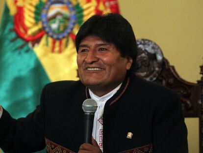 Morales durante su comparecencia ante los medios de comunicación.
