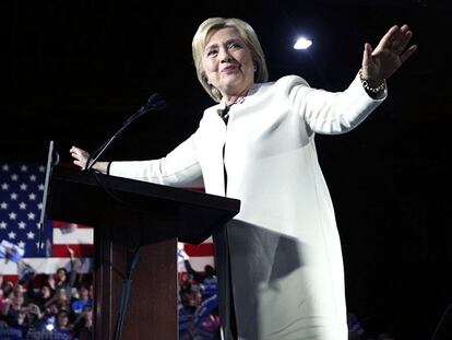 Hillary Clinton durante su discurso este martes.