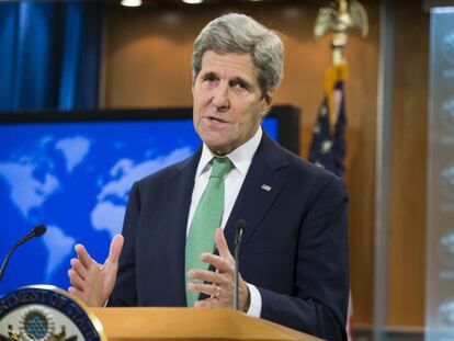 El secretario de Estado de EE UU, John Kerry, este jueves en Washington.