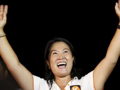 Keiko Fujimori en un acto de campaña en Lima el miércoles.