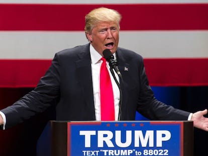 Donald Trump durante comício em Milwaukee. / DARREN HAUCK (AFP)