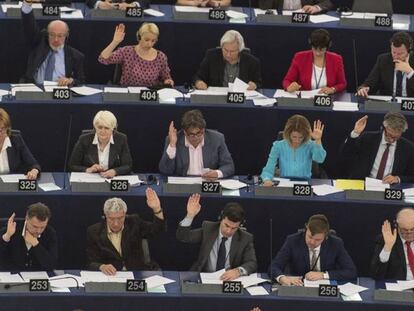 Votação no plenário do Parlamento Europeu, em Estrasburgo.