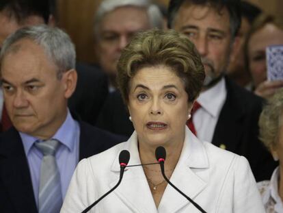 La presidenta de Brasil, Dilma Rousseff, suspendida de su cargo por el Senado, afirmó hoy