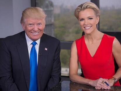 El candidato republicano Donald Trump y la periodista Megyn Kelly FOX FOX via Getty Images