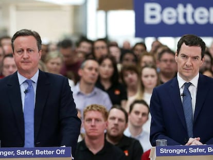El primer ministro británico, David Cameron, y el titular de Economía, George Osborne.
